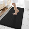 OLANLY Thick Memory Foam Bathroom Runner Rugs 47x20, Extra Soft Absorbent Long Bath Rug, Quick Dry Bath Mats, Non-Slip, Machine Washable Mat for Bathroom, Tub and Shower, Home Decor Accessories, Black