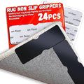 Rug Non Slip Grippers, Reusable Rug Tape Pads for Hardwood Floors, Laminate Floor, Tiles, No Residue on Flooring, Strong Adhesive Carpet Tape for Area Rugs, Keep Corners Flat (24)