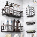 5-Pack Shower Caddy, No Drill Adhesive Shower Organizer, Rustproof Stainless Steel Bathroom Organizer, Space-Saving Bathroom Shelves for Apartment Essentials, Kitchen Storage Home Decorr-Larger