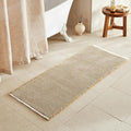TYUU Waffle Runner Rug Bathroom, Long Boho Bathroom Rugs Non Slip Washable Super Absorbent Quick Dry Farmhouse Bath Decor, 60"x24" Khaki and White