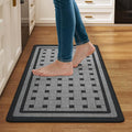 Kitchen Mats for Floor, 17''x30'' Washable Absorbent Non Slip Kitchen Mat, Braided Kitchen Runner Rug, Kitchen Sink Rug, Grey