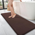 OLANLY Thick Memory Foam Bathroom Runner Rugs 47x17, Extra Soft Absorbent Long Bath Rug, Quick Dry Bath Mats, Non-Slip, Machine Washable Mat for Bathroom, Tub and Shower, Home Decor Accessories, Brown