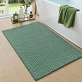 DEXI Bathroom Rugs 36x24, Non Slip Washable Bath Mat, Absorbent Chenille Bathmat, Ultra Soft Thick Carpet for Tub Shower Floor, Green