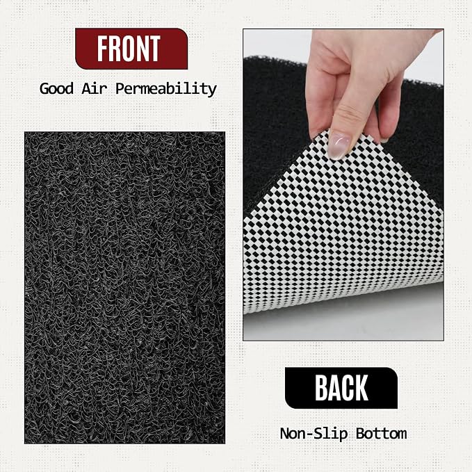 Joyhalo Shower Mats for Showers Anti Slip for Elderly, 30'' x 17'' Non Slip Bath Mat for Inside Shower, Bath Tub Mats for Bathroom Non Slip for Shower, PVC Loofah Bathroom Mats, Black