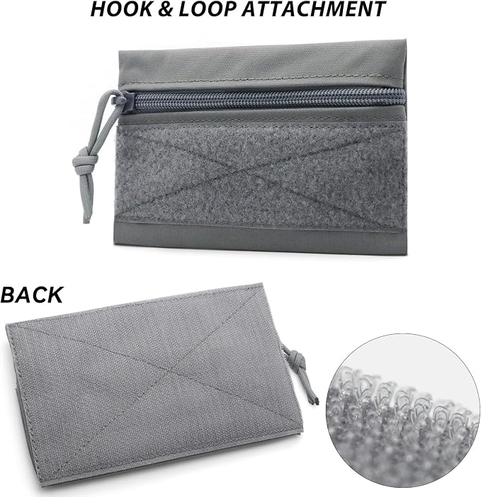 Qavctw Tactical Admin Pouch Bag with Hook and Loop Tool Storage Bag Snack Pouch Candy Bag Hanging Pouches Backpack Accessory Pouch