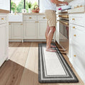 KIMODE Anti Fatigue Kitchen Mat, Cushioned Farmhouse Kitchen Runner, Non Slip Waterproof Kitchen Mat for Floor, Comfort Foam Standing Desk Mat for Laundry, Office, Sink Black 17.3"x59"