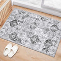 Lahome Moroccan Trellis Washable Rug, 2x3 Kitchen Rugs for Entryway Bathroom, Non-Slip Indoor Door Mat Ultra-Thin, Small Oriental Throw Carpet for Bedroom Entry Elise, Silver/Grey