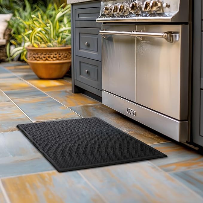 Mohawk Home Indoor Outdoor 2 Pack (1' 6" x 2' 6") Heavy Duty Rubber Floor Mat Anti Slip Restaurant Kitchen for Garage Garden Industrial Pool Entrance Bar Wet Area