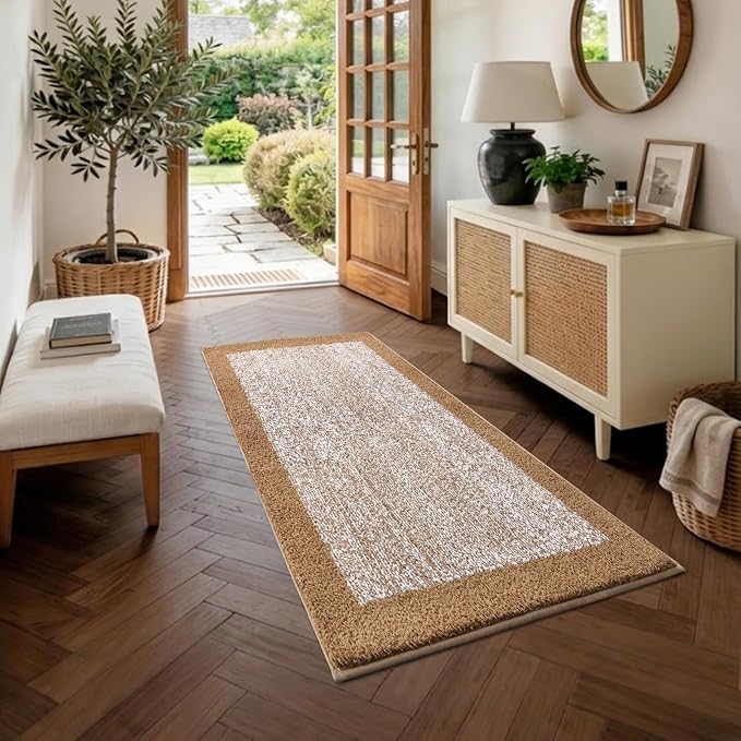 48x24 Long Bathroom Rugs Washable Non Slip, Coffee Bath Mat for Bathroom Floor Tub, Soft Absorbent Quick Dry Mats for Shower, Bathtub,Home Decor