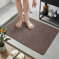 Shower Mat Non Slip, 16 x 24 Inch, Brown Shower Mats for Inside Shower, Soft PVC Loofah Bath Mats for Tub, Quick Drying Easy Cleaning Bathroom Stall Floor Mat Without Suction Cup