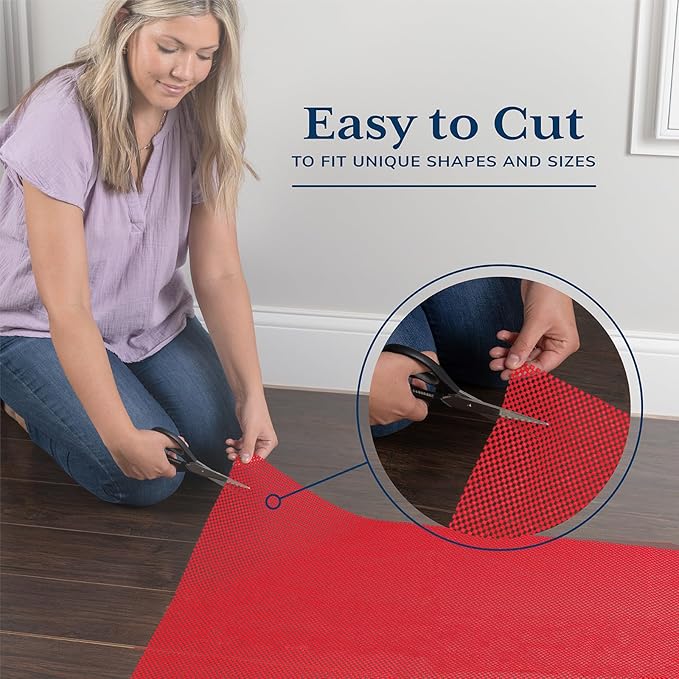 Veken 5x7 Ft Rug Pad Gripper for Hardwood Floors, Non Slip Red Rug Pads for Area Rugs, Thick Rug Grippers for Tile Floors, Under Carpet Anti Skid Mat, Keep Your Rugs Safe and in Place