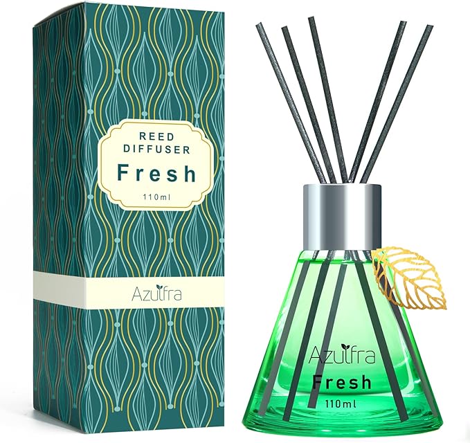 Azulfra Reed Diffuser Set, Fresh Scented Diffuser for Home, Home Fragrance Scent Essential Oil Stick Diffuser for Room Shelf Decor, 3.4 oz