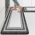 KIMODE Anti Fatigue Kitchen Mat for Floor 2PC,Kitchen Rugs Non Slip Rubber Backing,Waterproof Farmhouse Kitchen Floor Mat,Cushioned Standing Mat for Home Decor,Office,Laundry,Sink,Desk,Black and Grey