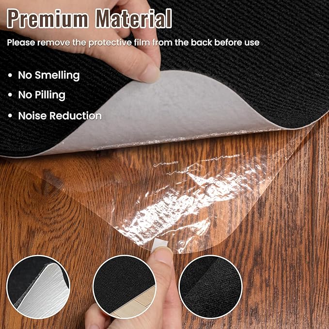 Sycoodeal Office Chair Mat for Hardwood Floor,Slip Resistant Floor Mat for Office Computer Gaming Chair,Heavy Duty Floor Protector for Rolling Chairs,Easy to Clean,Black(36"x55")