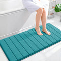 OLANLY Memory Foam Bath Mat 47x24, Super Soft Absorbent Bathroom Rugs, Quick Dry, Machine Washable Shower Floor Rugs, Bathmat Carpet, Bathroom Home Decor Accessories, Deep Lake