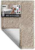 Hearth & Harbor Bathroom Rugs, Chenille Bath Mat - Machine Washable Bath Mats for Bathroom Non-Slip Backing Rubber, Quick Dry Bathroom Mat