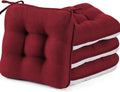 BETU Chair Cushions for Dining Chairs Set of 4, Thick Kitchen Table Chair Pads with Ties,Non Slip Backing and Covers, Seat Cushion for Dining Room,Bar,Patio Chairs,15.5"X15.5"X3.5" Red