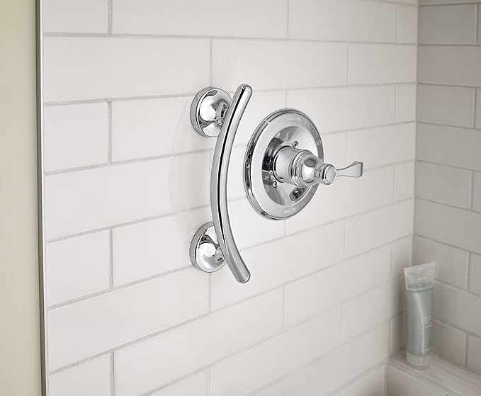 Delta (1-Pack) 9' Assist Bar ADA Compliant Polished Chrome Bathroom Safety Handle | Wall Mount 300 lb Capacity, for Balance, Handicap Grip Shower, Tub, Toilet DF705PC