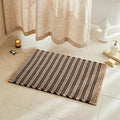 TYUU Waffle Bath Mat, Boho Bathroom Rugs Non Slip Washable Super Absorbent Quick Dry Bath Mat Farmhouse Bathroom Decor, 36"x24" Black and Khaki