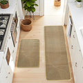 Kitchen Mat Set of 2 PCS, Anti Fatigue Kitchen Floor Mat, Kitchen Runner Cushioned Non Slip for Kichen, Office, Balcony, Yellow, 17" x 30"+17" x 47"