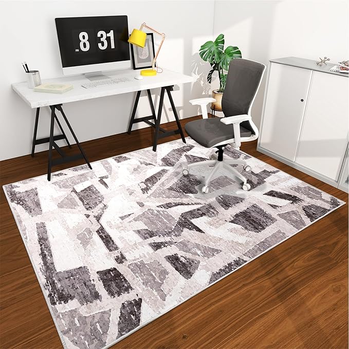 Office Chair Mat for Hardwood Floor, 72"x48" Easy Glide Computer Desk Mat Protector for Rolling Chair Under Desk Rug Nonslip Backing, Machine Wash, (Modern)