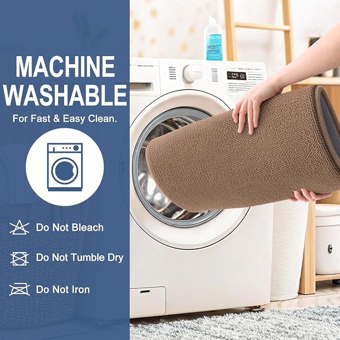 OLANLY Thick Memory Foam Bathroom Runner Rugs 47x24, Extra Soft Absorbent Long Bath Rug, Quick Dry Bath Mats, Non-Slip, Machine Washable Mat for Bathroom, Tub and Shower, Home Decor Accessories, Mocha