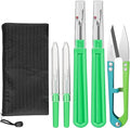 CampTek Seam Ripper and Thread Remover Kit,2 Big and 2 Small Sewing Stitch Cutter,1 Unpicker and 1 Sewing Trimming Scissor Nipper Tool for Thread Remove(Green)