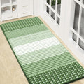 Kitinjoy Indoor Outdoor Door Mat, 47x20 Non-Slip Absorbent Dirt Trapper, Low-Profile Washable Inside Entrance Front Floor Mat, Sturdy Soft Entry Dotted Ombre Doormats for Entryway, Sage Green