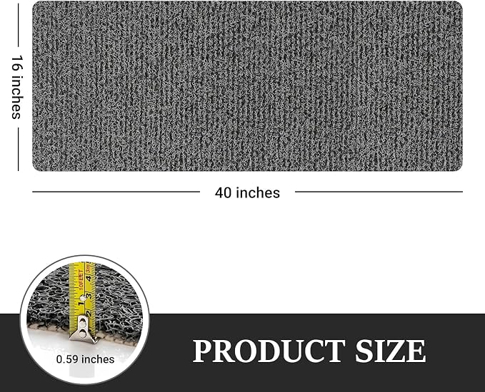 LuxStep Shower Mat Bathtub Mat,40x16 inch, Non-Slip Bath Mat with Drain, Quick Drying PVC Loofah Bathmat for Tub,Shower,Bathroom,Black