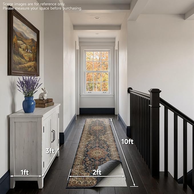 Veken Runner Rug Pad Gripper for Hardwood Floors, Non Slip 2x10 Ft Rug Pads for Area Rugs, Thick Rug Grippers for Tile Floors, Under Carpet Anti Skid Mat, Keep Your Rugs Safe and in Place