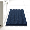 Bcoimo 24"×17" Chenille Bath Mat – Non-Slip with Backing Bath Rug Ultra-Absorbent and Machine Washable Bathroom Mat Quick-Dry Design. Ideal for Bathroom and Tub Areas