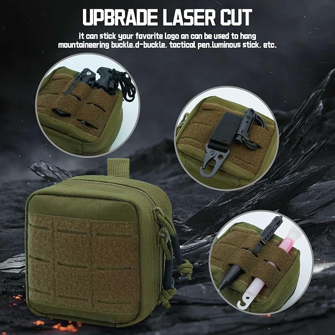 2 Pack Small Admin Pouch, 1000D Tactical Molle Mini Tool EDC Waist Belt Pouches Bag for Vest Backpack