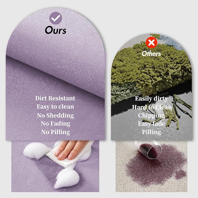 RUERYA Diatomaceous Earth Bath Mat 17" x 59" Extra Long Bathroom Mat Large Fast Dry Super Absorbent Non-Slip Rubber Backed Shower Mat Bath Rugs Mats for Bathroom Floor, Tub, Shower, Sink, Lavender