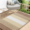 Kitinjoy Indoor Outdoor Door Mat, 48x32 Non-Slip Absorbent Dirt Trapper, Low-Profile Washable Inside Entrance Front Floor Mat, Sturdy Soft Entry Dotted Ombre Doormats for Entryway, Light Brown
