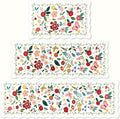 Kitchen Rugs Set of 3, White Vintage Floral Scalloped Anti Fatigue Mats, Cushioned Non Slip PVC Floor Rugs, Comfort Standing Kitchen Floor Mats for Sink Laundry Office Home, 18x30, 18x48, 18x60 Inch