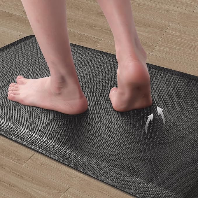 Mattitude Kitchen Mat Cushioned Anti-Fatigue Floor Mat Water Resistant Non-Slip Mats and Rugs Standing and Comfort Desk Mats for House Sink Office Laundry (Dark Grey, 17.3"x28")