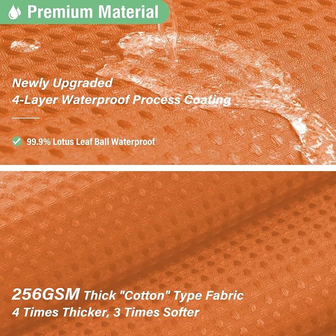 Dynamene Stall Fabric Shower Curtain - 36x72 Waffle Weave Weighted Cloth Shower Curtains for Bathroom, Neutral Heavy Duty Hotel Spa Luxury Bath Curtain Set with 6 Plastic Hooks, Burnt Orange