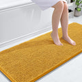 OLANLY Bathroom Runner Rugs 59x24, Soft Absorbent Chenille Bath Rugs, Rubber Backing Quick Dry, Machine Washable Long Bath Mats for Bathroom, Tub and Shower, Home Decor Accessories, Golden Yellow