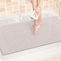 LuxStep Shower Mat Bathtub Mat,40x24 inch, Non-Slip Bath Mat with Drain, Quick Drying PVC Loofah Bathmat for Tub,Shower,Bathroom,White