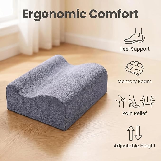 Foot Rest for Under Desk at Work,At Work Soft Ergonomic Footrest,Support Foot Pillow,Heel Chair,Leg Elevation Pillow,(Blue)