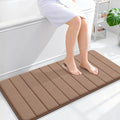 OLANLY Memory Foam Long Bathroom Rugs Runner 44x20, Super Soft Absorbent Bath Mat, Quick Dry, Machine Washable Shower Floor Rugs, Bathmat Carpet, Bathroom Home Decor Accessories, Mocha
