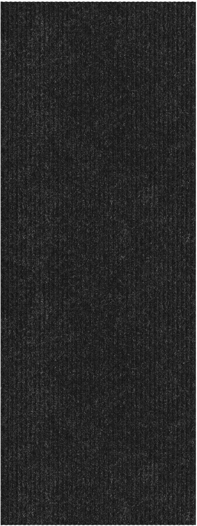 Ottomanson 3'11" x 54' Hallway Runner with Scraper Pile - Extra Durable Non-Slip Rug Mat for Indoor & Outdoor Use - Ideal for Kitchen, Entryway & Garage - High-Traffic Carpet, Black