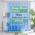 AmazerBath 72x78 Long Shower Curtain Liner, Clear Blue Plastic Shower Curtain Liners, Waterproof PEVA Shower Liner, Cute Lightweight Shower Curtains for Bathroom with 3 Magnets & Rustproof Grommets