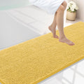 Smiry Luxury Chenille Bathroom Rugs 70x24, Extra Soft and Absorbent Shaggy Bath Mat, Machine Washable, Non-Slip Plush Carpet Runner for Tub, Shower, and Floor, Home Decor Accessories, Yellow