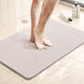 LuxStep Shower Mat Bathtub Mat,24x16 inch, Non-Slip Bath Mat with Drain, Quick Drying PVC Loofah Bathmat for Tub,Shower,Bathroom (Phthalate Free,White)