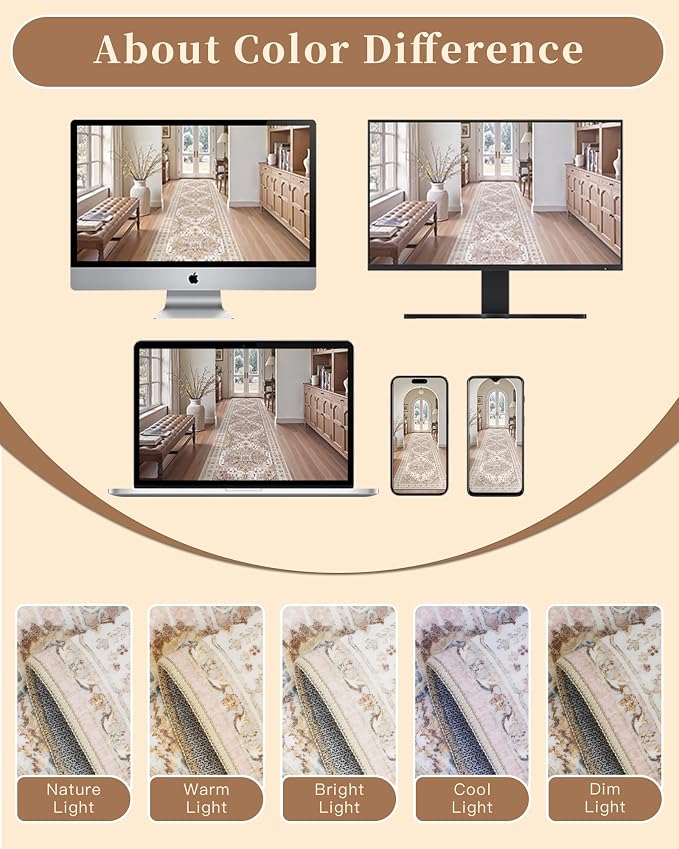 Madane Runner Rugs for Hallway 2x10 Long Washable Non-Slip Hallway Runner Rug Low-Pile Stair Kitchen Runner Soft Throw Carpet for Entrance Living Dining Laundry Room (Pink, 2 x 10)