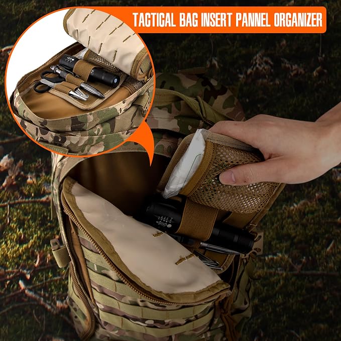 bvya Tactical Bag Insert Modular Panel Organizer Utility Admin Pouch Hook Fasteners for Gadgets
