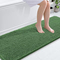 OLANLY Bathroom Runner Rugs 70x24, Soft Absorbent Chenille Bath Rugs, Rubber Backing Quick Dry, Machine Washable Long Bath Mats for Bathroom Floor, Tub and Shower, Home Decor Accessories, Olive Green
