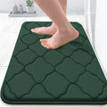 OLANLY Memory Foam Bath Mat Rug 24x16, Ultra Soft and Absorbent Bathroom Rugs, Non-Slip, Comfortable, Machine Washable Bath Carpet for Bathroom Floor, Tub Shower and Home Decor Accessories, Dark Green