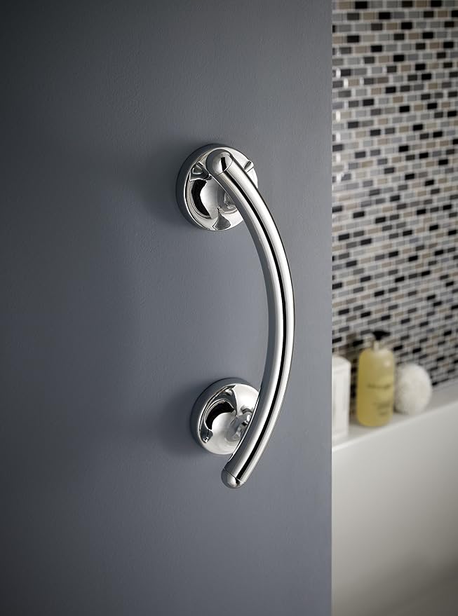 Delta (1-Pack) 9' Assist Bar ADA Compliant Polished Chrome Bathroom Safety Handle | Wall Mount 300 lb Capacity, for Balance, Handicap Grip Shower, Tub, Toilet DF705PC